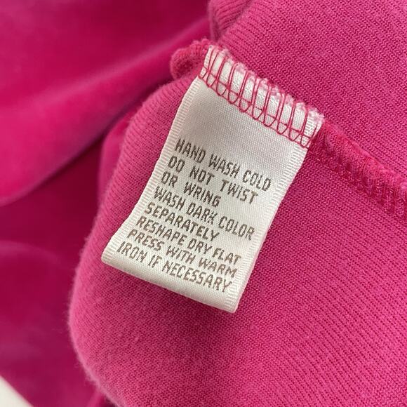 Vintage 90s Velour Polo Sweater Women M Hot Pink Y2K Preppy Retro Soft Cozy - Picture 6 of 9